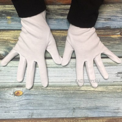 Кадетские парадные перчатки из хлопка. 16-18-20 размеры