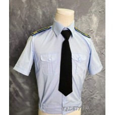 Рубашка кадетская с коротким рукавом голубого цвета